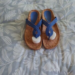 Talbots Biscayne Blue Marci Braid Sandals Size 9